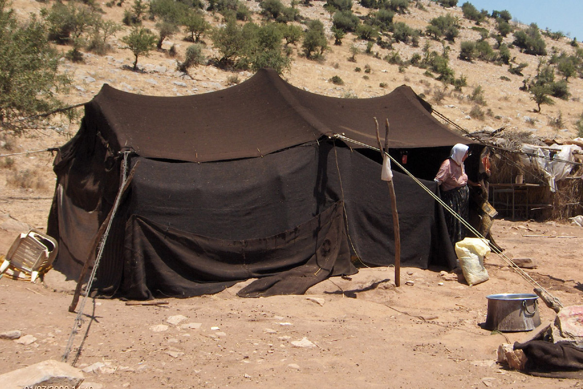 black hair tent of the Yoruk nomads in Turkey